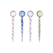 Theelepel glas set van 4 roze, blauw, paars en groen