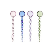 Theelepel glas set van 4 roze, blauw, paars en groen