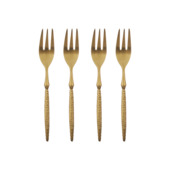 Gebaksvork set van 4 lichtgoud