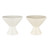 Keramieken schaal wit crème 22x22x18cm