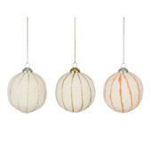 Kerstbal papier goud zilver perzik per stuk