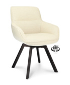 Eetkamerstoel Beau naturel wit Mose stof draaibaar