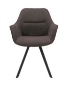 Eetkamerstoel Roos antraciet Bloq stof met armleuning