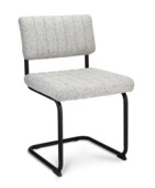 Eetkamerstoel Tim lichtgrijs grof geweven stof