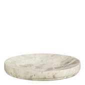 Decoratie bord marmer beige - h3xd30cm