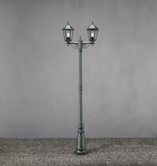 Konstsmide staande buitenlamp Firenze 210cm groen 2-lichts