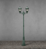 Konstsmide staande buitenlamp Firenze 210cm groen 2-lichts