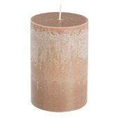 Pilaar kaars lichtbruin - h10xd6,8cm
