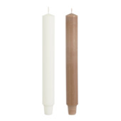 Dinerkaars stearine wit l.bruin 2 stuks