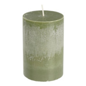 Pilaar kaars stearine donkergroen - h10xd6,8cm