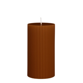 Pilaar kaars bruin - h13xd7cm