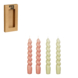 Twist dinerkaars roze bruin 4 stuks - h18,5xd2,5cm