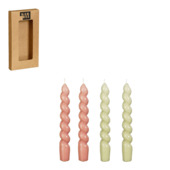Twist dinerkaars roze bruin 4 stuks - h18,5xd2,5cm