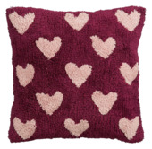 Sierkussen hart donker roze - l45xb45xh10cm