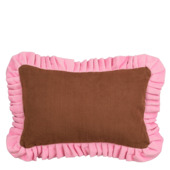 Sierkussen katoen fluweel donker bruin - l67xb47xh10cm