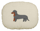 Sierkussen ovaal hond donker grijs - l45xb35xh10cm