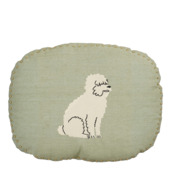 Sierkussen ovaal hond licht groen - l45xb35xh10cm