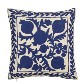 Sierkussen granaatappel blauw - l45xb45xh10cm