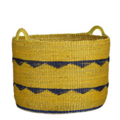 Mand rond geel - h34xd45cm