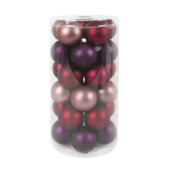Christmas Goods kerstballen mix kunststof 30 stuks roze paars Ø 16 cm