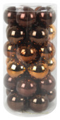 Christmas Goods kerstballen mix kunststof 30 stuks bruin Ø 16 cm