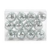 Christmas Goods kerstballen mix 12 stuks disco Ø 4 cm