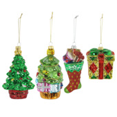 Glasfiguur kersthanger thema kerst per stuk