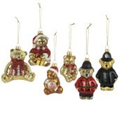 Christmas Goods glasfiguur kersthanger teddybeer divers per stuk