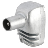 Q-Link coax stekker metaal haaks male kabelkeur