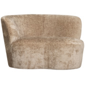 WOOOD fauteuil Stone taupe velvet structuur met leuning links