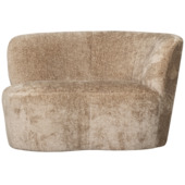 WOOOD fauteuil Stone taupe velvet structuur met leuning rechts