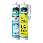 Bison siliconenkit sanitair wit duo verpakking koker 310 ml