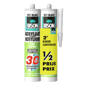 Bison duopack acrylaatkit 30 minuten wit koker 300ml