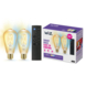 WiZ Connected LED edison E27 50W 2 stuks + afstandsbediening filament gold koel tot warmwit licht dimbaar