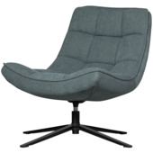 WOOOD fauteuil Maudi blue stone polyester stof draaibaar