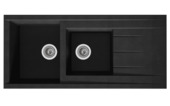 Levica Spoelbak Noa 110x50 cm zwart met 2 spoelbakken