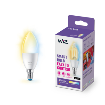 WiZ Connected LED kaars E14 40W mat koel tot warmwit licht dimbaar