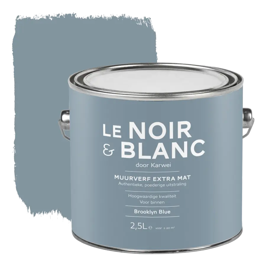 Le Noir & Blanc muurverf extra mat Brooklyn Blue 2,5 liter