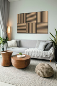 Lattenwand tegel 55,3x55,3 cm licht eiken, dikte 22 mm - 2 stuks (0,612m²)