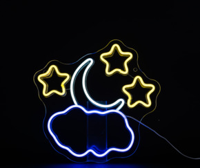 Neon wandlamp Maan 32,5x31cm