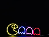 Neon wandlamp Pacman 43x15cm