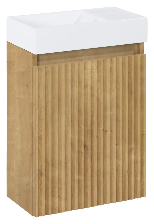 Atlantic Toiletmeubel Amari natuur eik met witte wastafel