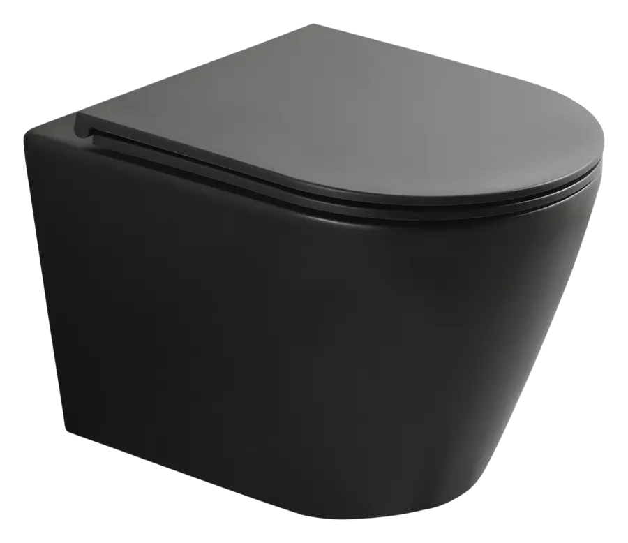 Atlantic hangend toilet Joey mat zwart