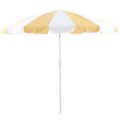 Karwei KARWEI parasol okergeel/wit rond 270 cm aanbieding