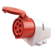 Cee Stopcontact 5-polig RA 400 V Grijs