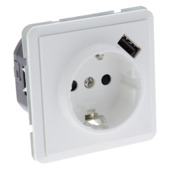 Peha Standard enkel geaard stopcontact met USB-A poort wit