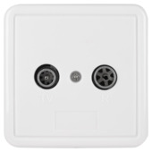 Q-Link coax contactdoos rtv eind/rijgbaar opbouw wit