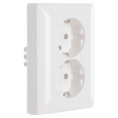 Jung AS500 Inbouw Dubbel Geaard Stopcontact Wit