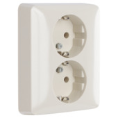 PEHA Standard Stopcontact Dubbel RA Crème