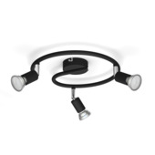 Philips Limbali 3-lichts opbouwspot spiraal zwart 50W